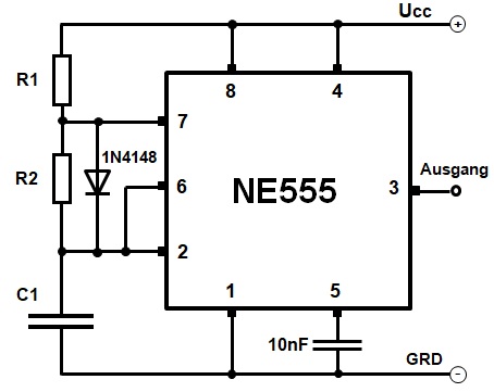 Multivibrator mit NE555